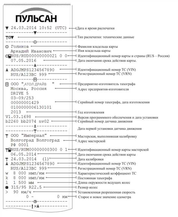 Выбор необходимых параметров считывания